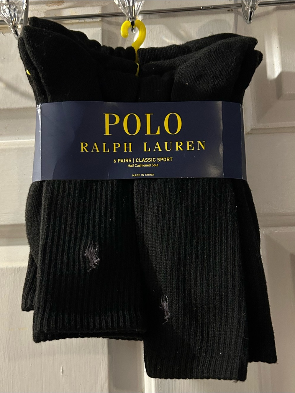 Polo by Ralph Lauren Men's Black Crew Socks - 6 Pack